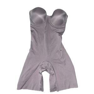 Spanx WOMENS SIZE S Beige Suit Your Fancy Strapless Cupped Mid Thigh Bodysuit
